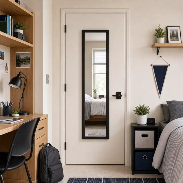 Alt view image 7 of 7 - Mainstays 13.5 in x 49.5 in Black Modern Door Mirror