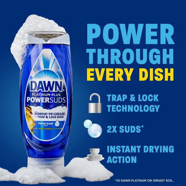 Alt view image 4 of 6 - Dawn Platinum Plus, Dish Soap, 13.6 oz. EZ-Squeeze Bottle