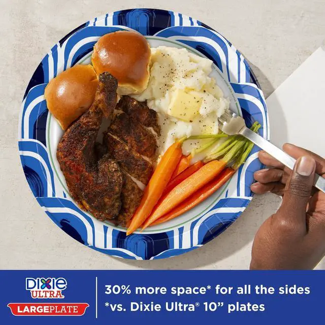 Alt view image 2 of 7 - Dixie Ultra Large Plate Disposable Paper Plates, 11.5", Multi-Color, 25 Count