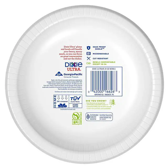 Alt view image 2 of 7 - Dixie Ultra Disposable Paper Bowls, 20 oz, Multi-Color, 25 Count