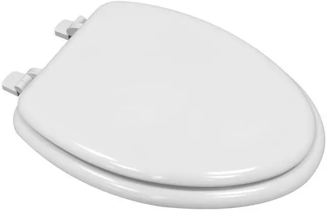Alt view image 6 of 7 - Mainstays Elongated White Toilet Seat with Durable Rice Husk Material