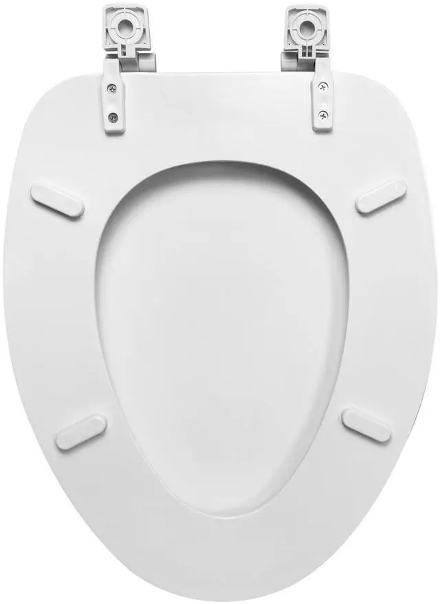 Alt view image 2 of 7 - Mainstays Elongated White Toilet Seat with Durable Rice Husk Material