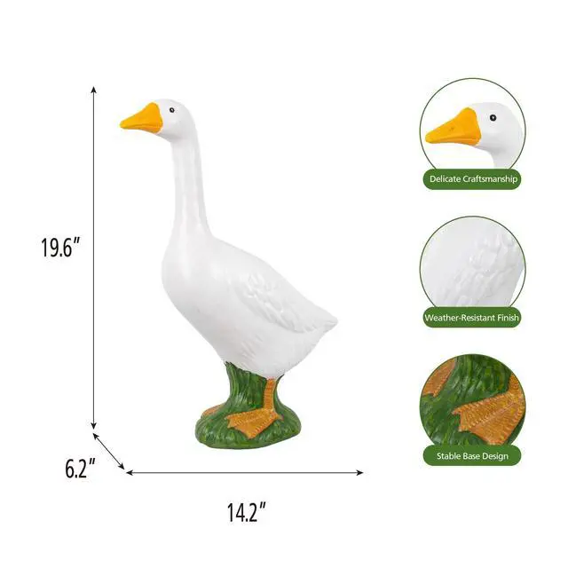 Alt view image 7 of 7 - Mainstays Weather-Resistant Resin Porch Goose Garden Statue, 19.6 in