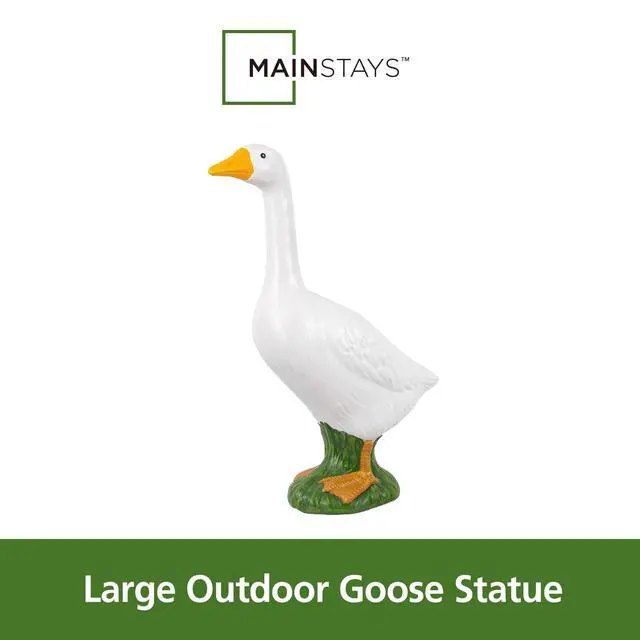 Alt view image 4 of 7 - Mainstays Weather-Resistant Resin Porch Goose Garden Statue, 19.6 in