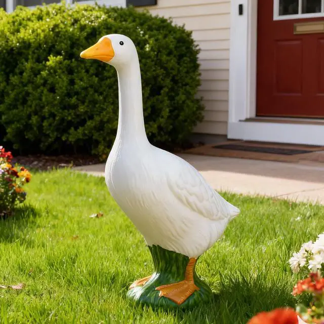 Alt view image 2 of 7 - Mainstays Weather-Resistant Resin Porch Goose Garden Statue, 19.6 in