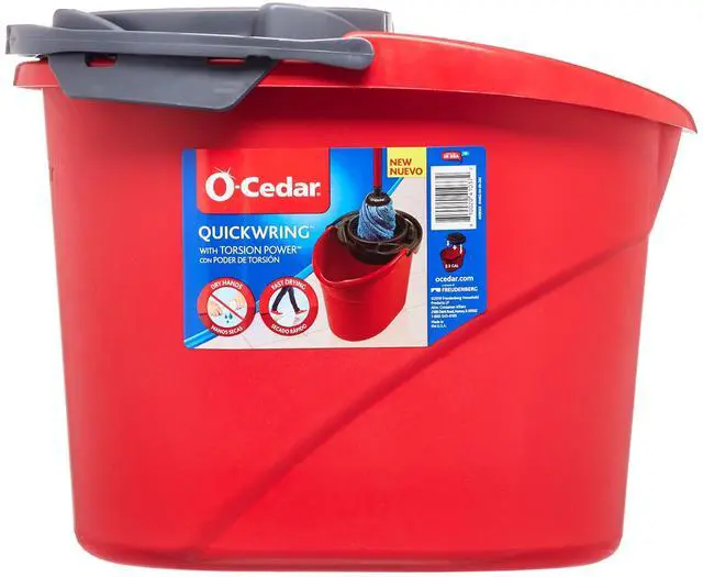 Main image of O-Cedar QuickWring 2.5 Gallon Mop Bucket with Wringer, Red