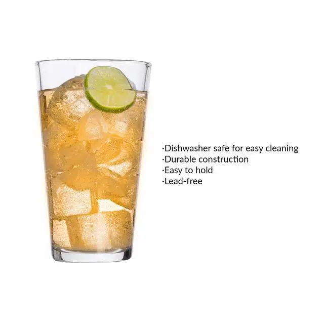 Alt view image 5 of 5 - (4 pack) Mainstays 16 oz Clear Pint Glass