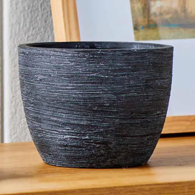 Alt view image 5 of 6 - Better Homes & Gardens 4.5 in Textured Matte Ceramic Plant Pot, Black, 1 Piece