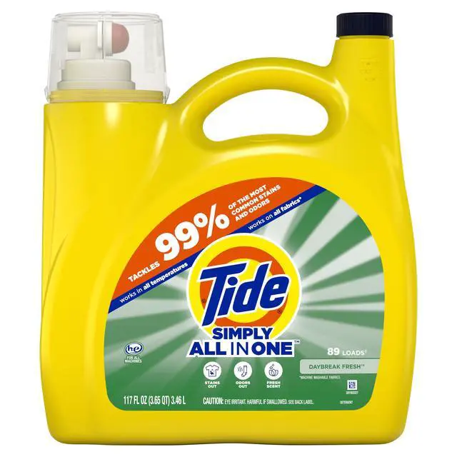 Alt view image 3 of 7 - Tide Simply Laundry Detergent Liquid, Daybreak Fresh, 117 fl oz, 89 Loads