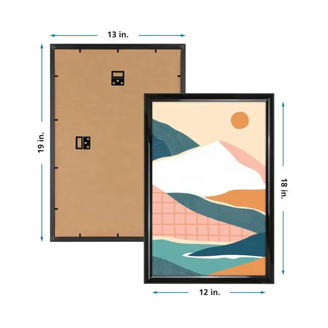 Alt view image 3 of 7 - Mainstays 12 x 18 Picture Frame, Black Wall Poster Frame