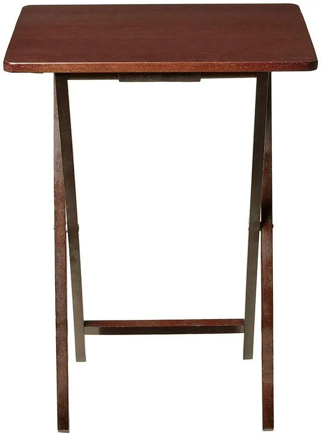 Alt view image 2 of 7 - Mainstays Folding TV Tray Table, Solid Rubberwood, Walnut