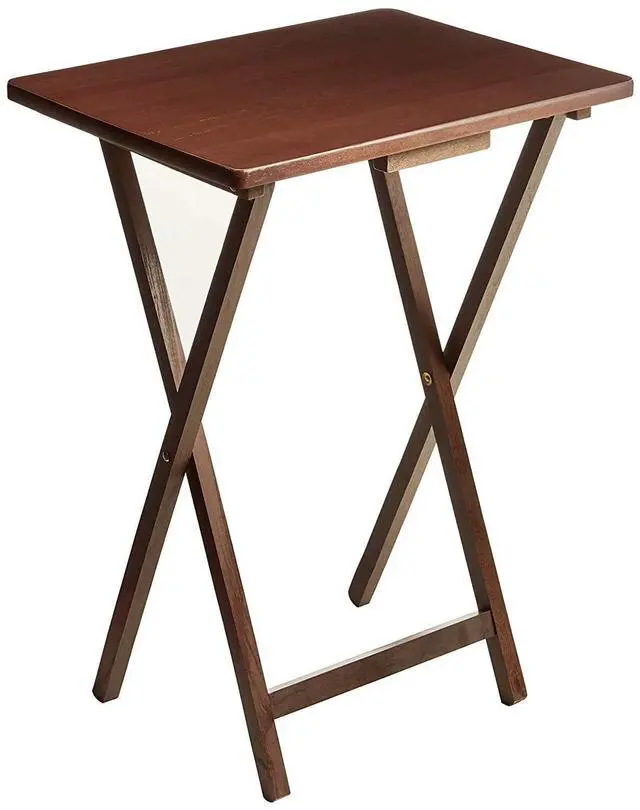 Alt view image 3 of 7 - Mainstays Folding TV Tray Table, Solid Rubberwood, Walnut