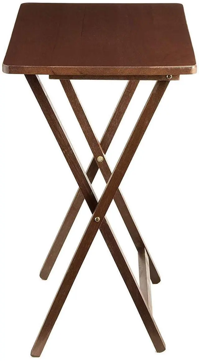 Alt view image 6 of 7 - Mainstays Folding TV Tray Table, Solid Rubberwood, Walnut