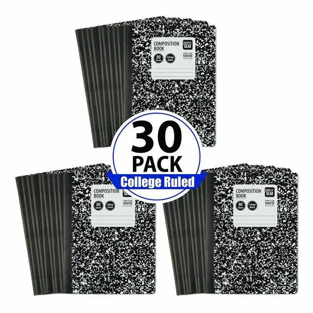 Alt view image 2 of 5 - Pen+Gear College Ruled Composition Book Value Pack, Black and White, 100 Sheets, 30 Count