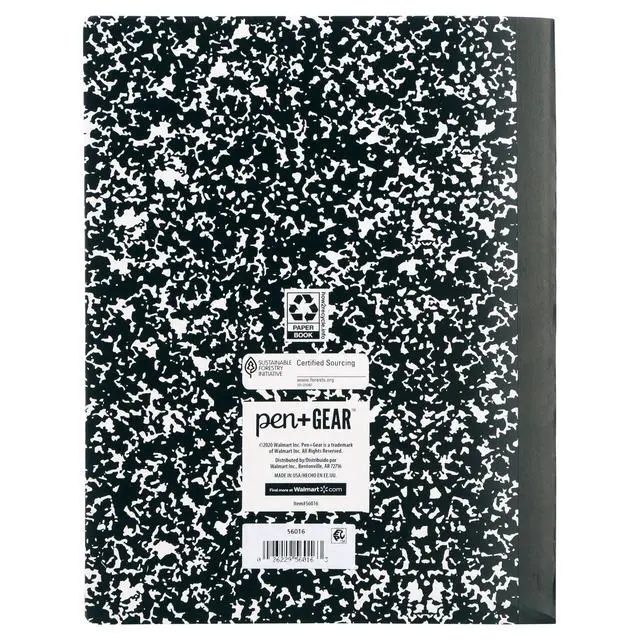 Alt view image 3 of 5 - Pen+Gear College Ruled Composition Book Value Pack, Black and White, 100 Sheets, 30 Count