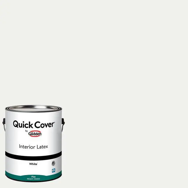 Alt view image 6 of 6 - Glidden Quick Cover Interior Latex Paint Flat, White, 1 Gallon