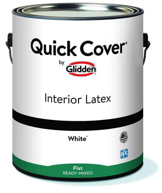 Main image of Glidden Quick Cover Interior Latex Paint Flat, White, 1 Gallon