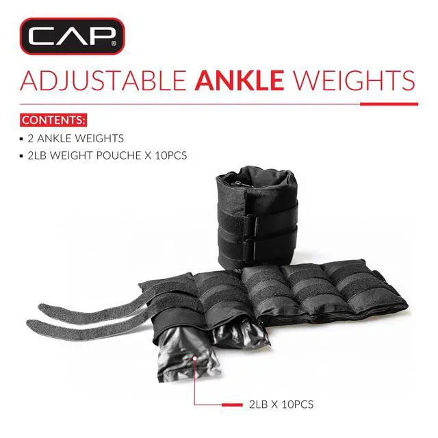 Alt view image 4 of 7 - CAP Barbell 20 lb. Adjustable Ankle Weights, (10lb x 2)