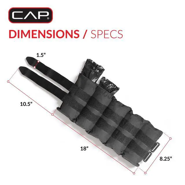 Alt view image 2 of 7 - CAP Barbell 20 lb. Adjustable Ankle Weights, (10lb x 2)