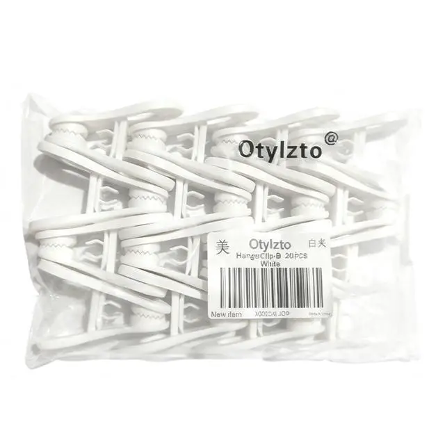 Alt view image 4 of 4 - Otylzto 20PCS Multi-Purpose White Hanger Clips, Standard Plastic Clips
