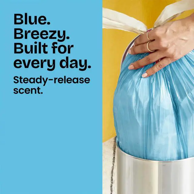 Alt view image 2 of 7 - Glad Odorshield Small Drawstring Trash Bags, 4 Gal, Febreze Beachside Breeze, 34 Ct, Pack May Vary