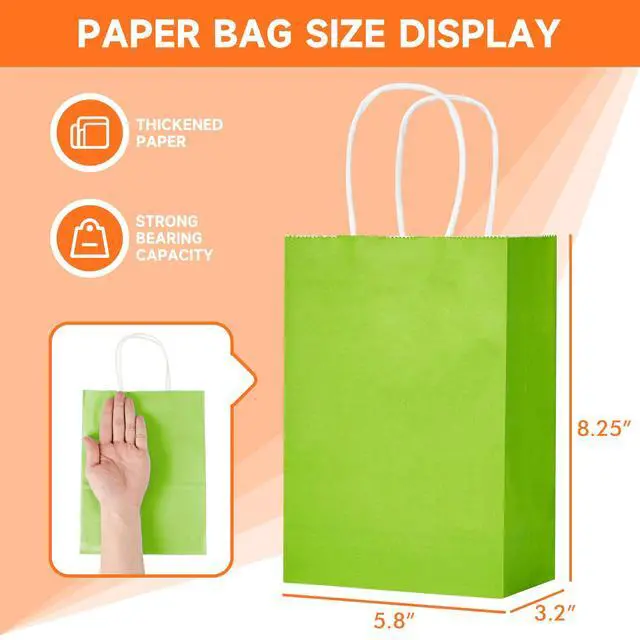 Alt view image 2 of 7 - METAPRINT 24Pcs Paper Gift Bags with Handles, 5.8x3.2x8.25 Inch,Rainbow