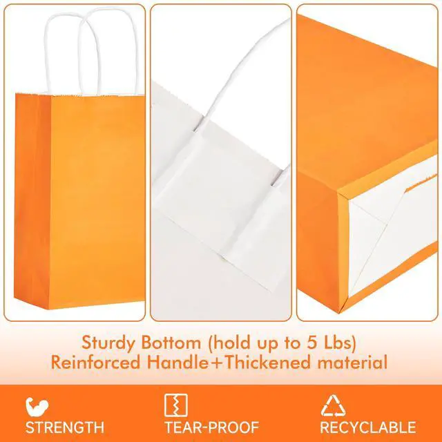 Alt view image 3 of 7 - METAPRINT 24Pcs Paper Gift Bags with Handles, 5.8x3.2x8.25 Inch,Rainbow