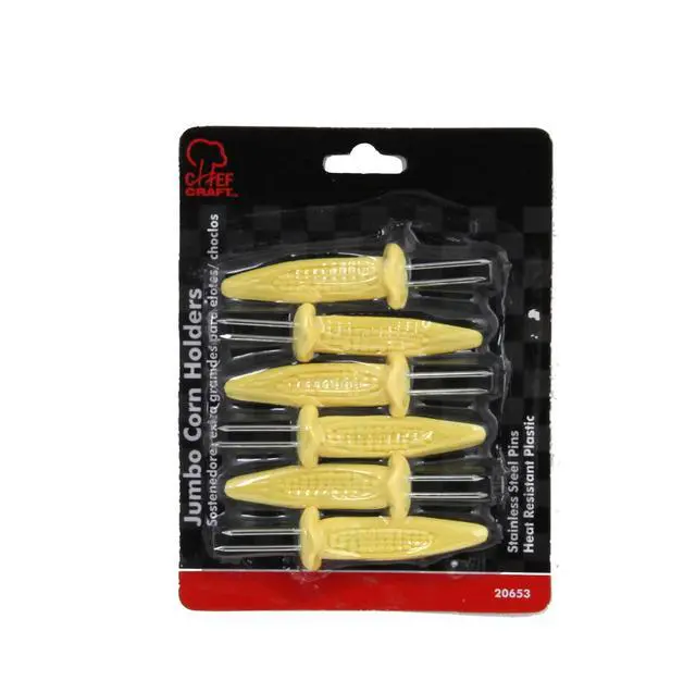 Alt view image 2 of 2 - Chef Craft Jumbo Corn Holders (6 Pieces), Yellow, One Size, 20653