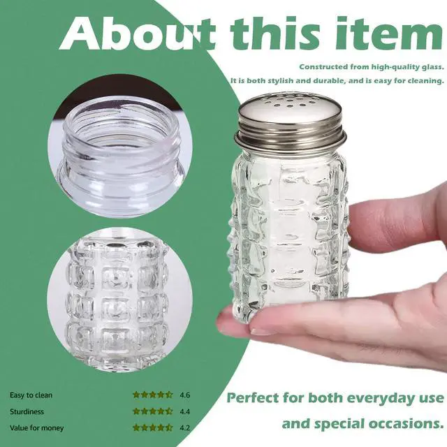 Alt view image 4 of 7 - Retro Style Salt and Pepper Shakers with Stainless Tops (2)