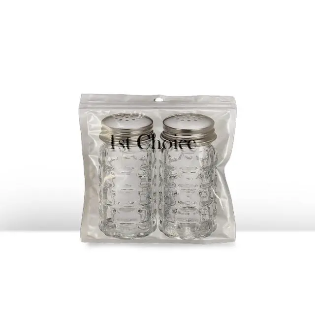 Alt view image 7 of 7 - Retro Style Salt and Pepper Shakers with Stainless Tops (2)