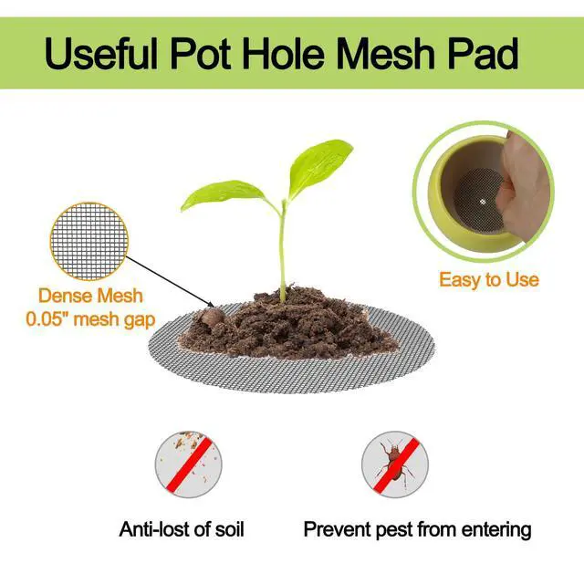 Alt view image 3 of 5 - Drainage Mesh for Plant Pot Bonsai Mesh 2 3 4 Inch Assorted Sizes 100 Pcs