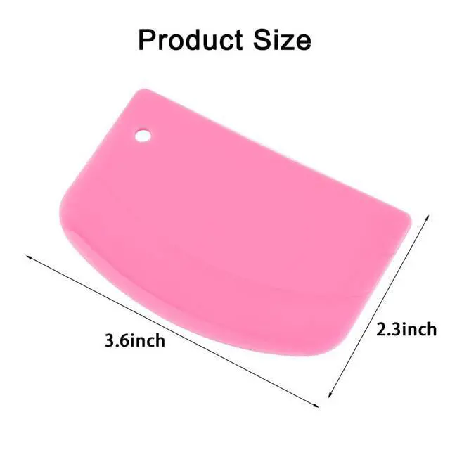 Alt view image 4 of 7 - 5 Pack Dough Scraper, 5.3 x 3.6 Inch Plastic Bench Scraper, Bowl Spatula, Kitchen Pastry Cutter Tool for Bread Dough, Pastry, Pizza, Baking Cake (Multicolor)