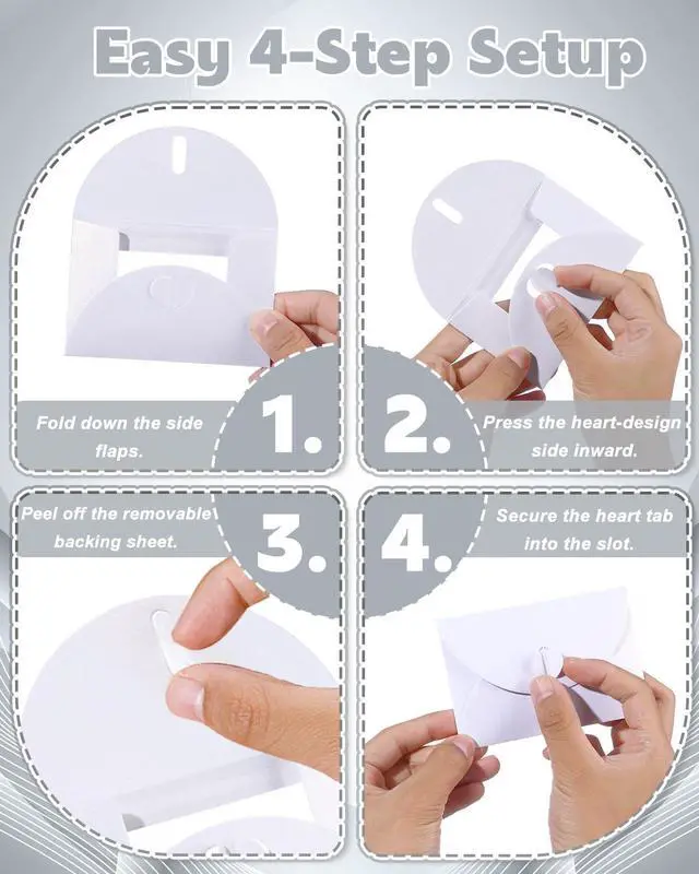 Alt view image 5 of 7 - EORTA 50Pcs Mini Envelopes with View Window, Tiny Kraft Paper Card Holders with Heart Clasp Closure for Wedding, Business Invitations, Greeting Cards, 4.13 * 2.76inch, White