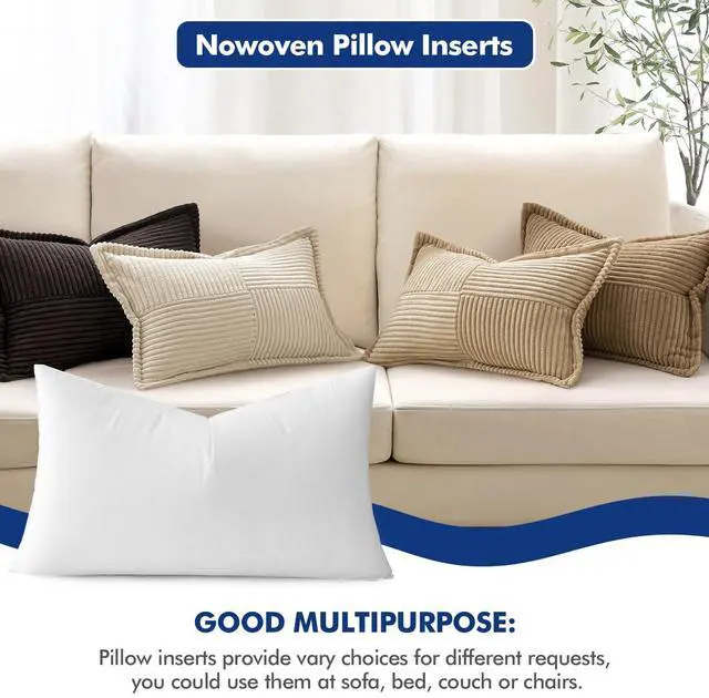 Alt view image 4 of 7 - MIULEE Pillow Insert 12x20 Inch Decorative Rectangle Throw Pillow Insert