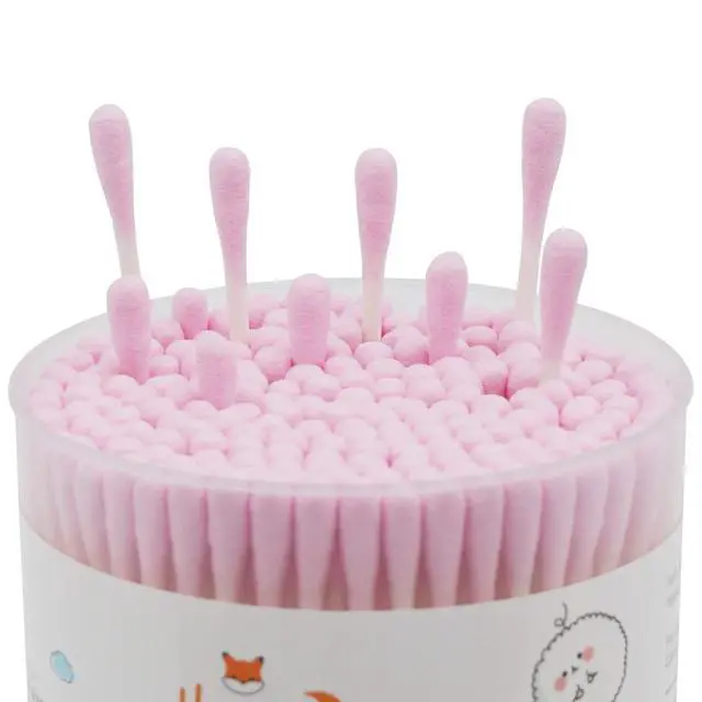 Alt view image 4 of 7 - Pink Cotton Swabs Precision Pointed - 200 Count Pointy Organic Cotton Double Side Tightly Wrapped Cotton Tips Paper Stick Soft Gentle Lint-Free Cruelty-Free, Pointy & Round (Pink)