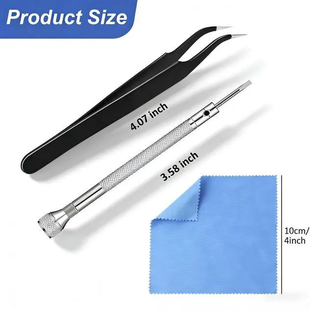 Alt view image 6 of 6 - Eyeglass Repair Kit with Screws - All-in-One Glasses Repair Kit with Precision Screwdriver, Tweezers, Cleaning Cloth and Screws for Glasses - Compact & Portable (Small Kit)