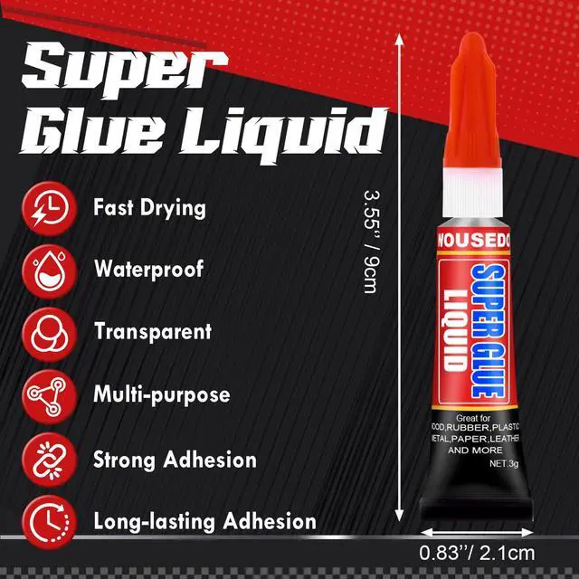 Alt view image 2 of 7 - 12 X 3g Super Glue Liquid, Fast Drying All-Purpose Cyanoacrylate(CA) Glue