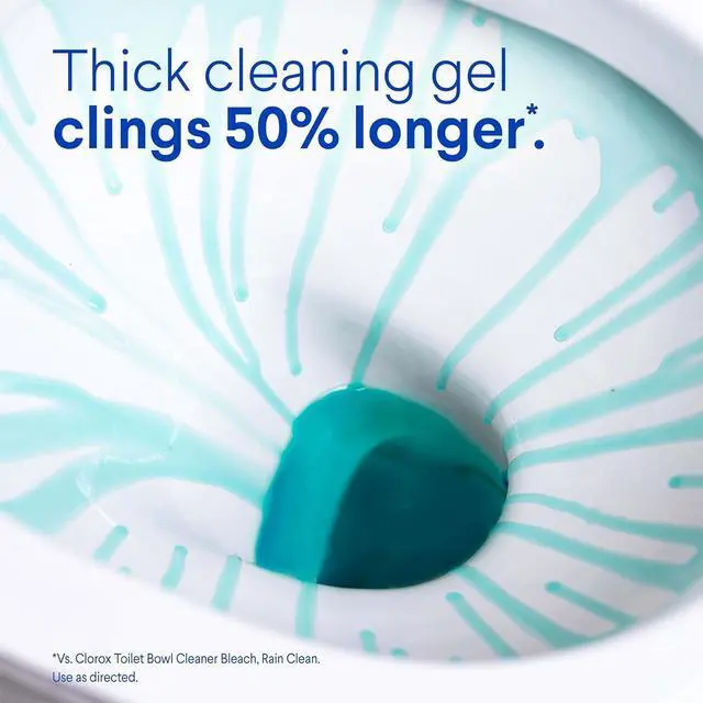 Alt view image 5 of 5 - Clorox Toilet Bowl Cleaner Clinging Bleach Gel, Kills 99.9% of Bacteria and Viruses, Ocean Mist, 24 Fl Oz, Pack of