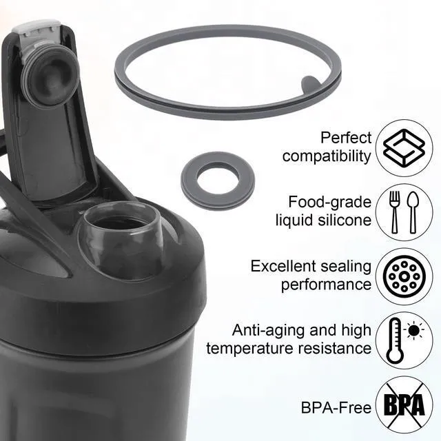 Alt view image 5 of 7 - 6pcs Lid Gasket Replacement for Blender Bottle Strada Flip Shaker Cup Water Bottle Accessories Parts, 2 Sizes Silicone Seal Ring for Blenderbottle Strada Flip Shaker 24 oz 28 oz(Gray)