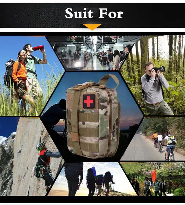 Alt view image 7 of 7 - NEW First Aid Bag Pouch Kit Survival Military Tactical Medical Utility Emergency