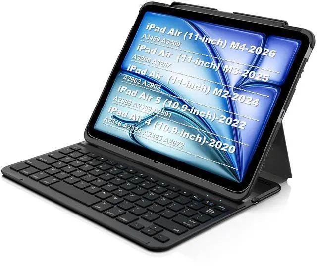 Main image of iPad Air 11-inch/Air 5th 4th Generation Keyboard Case, Bluetooth Keyboard with Folio Full Protection Case for Apple iPad Air 11 M4/M3/M2 (2026/2025/2024), Air 5/Air 4