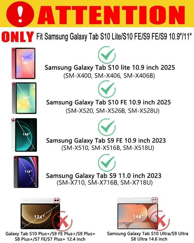 Alt view image 2 of 7 - Touchpad Keyboard Case for Samsung Galaxy Tab S10 Lite/S10 FE/S9 FE 10.9 inch /S9 11" 2025/2023 Tablet, Rainbow Backlight Type-C Charging TrackPad Keyboard with Pencil Holder (Black)