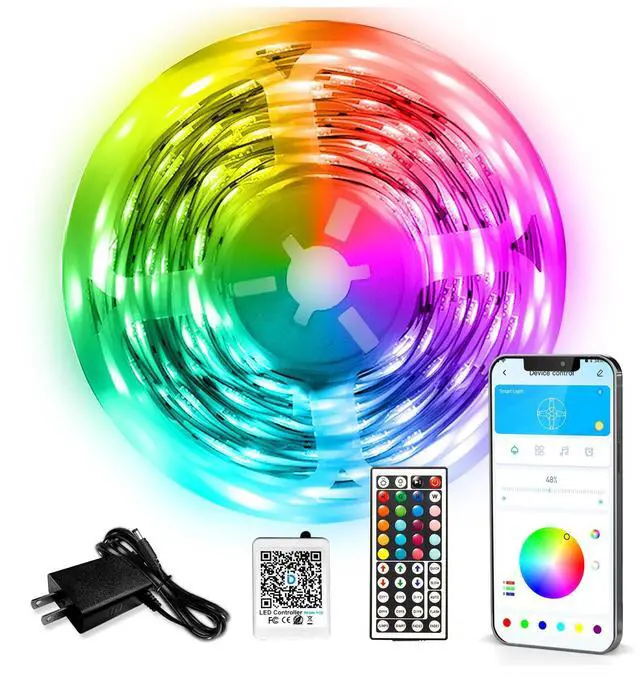 Main image of LED Strip Lights 110ft, Smart Lighting Strips with App Remote Control, RGB Music Sync Color Changing Lights for Bedroom Kitchen Party Home Decor Luces led para cuarto (1 Roll)