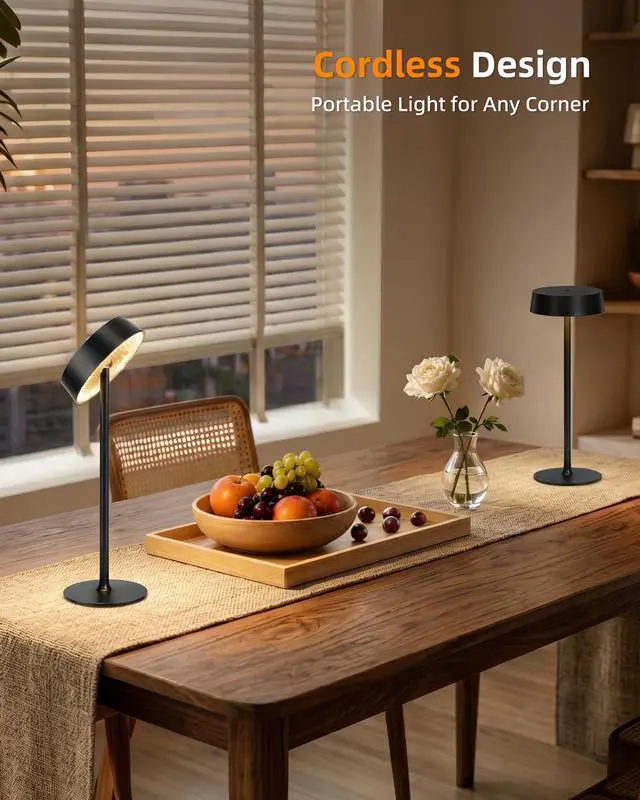 Alt view image 4 of 7 - Cordless Lamp, Rechargeable Table Lamp, Battery Operated, RGB Dimmable Touch Control, 3 Color Temperatures, LED Memory Function, Portable Outdoor Waterproof Desk Lamp, Restaurant Dining Patio Kitchen