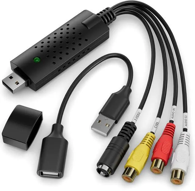 Main image of Capture Card, USB Video Capture Card Device, Audio Video Converter Grabber for RCA to USB-Convert VHS Mini DV VCR Hi8 DVD to Digital, for PC TV Tape Player Camcorder, MAC Windows Vista Compatible