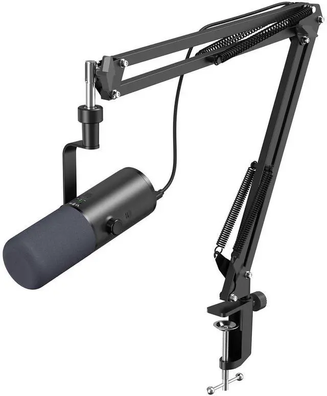 Main image of Dynamic Podcast Microphone for Studio, Cardioid XLR/USB Mic, AI Noise Cancellation, Tap Mute, 3.5mm Headphone Jack for Monitoring, Volume Control, Microfono with Boom Arm, Black, TD510 AIR H+
