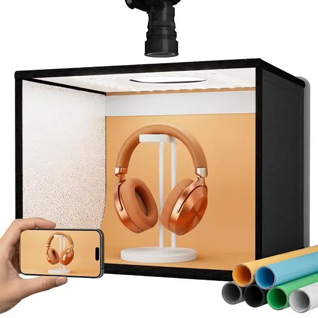Main image of 16"x12" Photo Light Box Photography, 24W Foldable Photo Studio Light Box, Dimmable Shooting Tent Kit with CRI>95 & 6 Backdrops for Toys Jewelry Watches Cosmetics