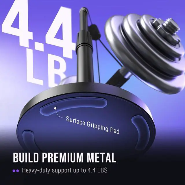 Alt view image 3 of 7 - Desktop Microphone Stand, Heavy-Duty Metal Adjustable Table Mic Stand with 5/8" Male to 3/8" Female Screw Adapter, 4 Non-Slip Pads Compatible with Microphones for Recording, Streaming-BS1