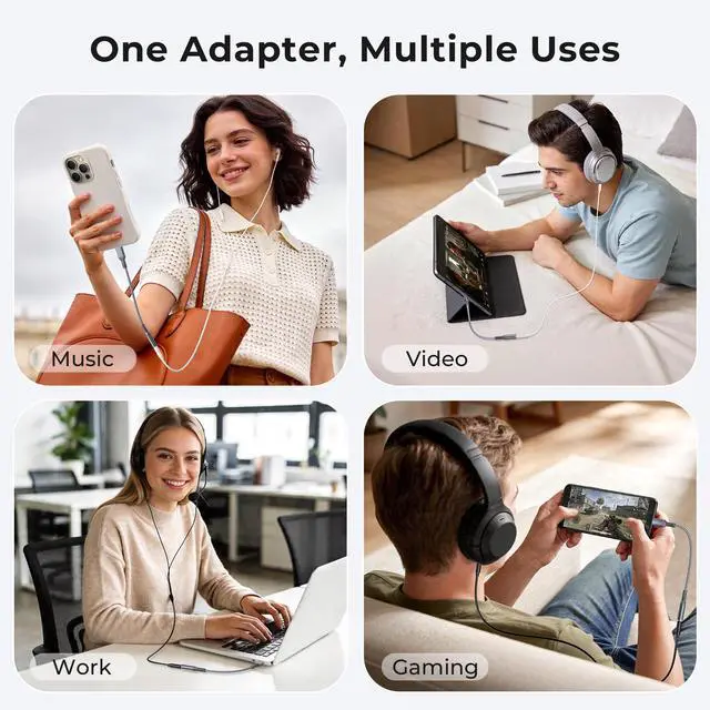 Alt view image 4 of 7 - for iPhone 17 17e 16 Pro Max Headphone Jack Adapter,USB Type C to 3.5mm Female Aux Audio Dongle Cable Converter for New Apple 15 Plus,Samsung S26 S25 S24 S23 S22,A56 A55 A54 A34,iPad Air 11