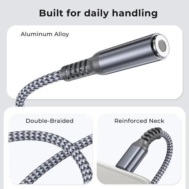 Alt view image 6 of 7 - for iPhone 17 17e 16 Pro Max Headphone Jack Adapter,USB Type C to 3.5mm Female Aux Audio Dongle Cable Converter for New Apple 15 Plus,Samsung S26 S25 S24 S23 S22,A56 A55 A54 A34,iPad Air 11
